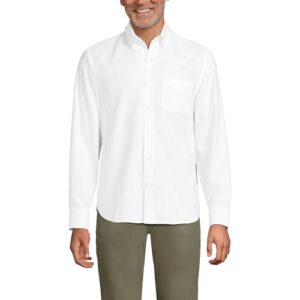 Lands' End Camisa Oxford masculina com ajuste tradicional Comfort-First Sail Rigger, Branco, XGG