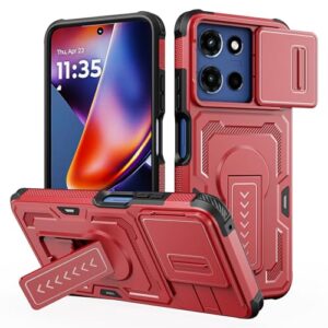 Lanhiem Capa para Moto G 5G 2025 / G 2026 / G Play 2026 com protetor de tela HD, capa deslizante para câmera, capa à prova de choque de nível militar com suporte e proteção de camada dupla, aderência