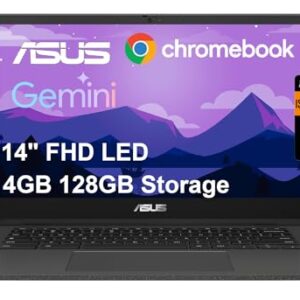 Laptop ASUS Chromebook CM14 (LED FHD de 14 polegadas antirreflexo, MediaTek Kompanio 520, armazenamento de 128 GB (eMMC de 64 GB + cartão SD de 64 GB)), casa e estudantes, resistente, bateria de longa
