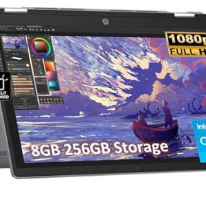 Laptop HP Chromebook Plus x360 14 2 em 1 (tela sensível ao toque FHD de 14 polegadas, Intel 8-Core i3-N305 (> i5-1134G7), 8 GB de RAM, 256 GB UFS, caneta) para casa e estudantes, teclado