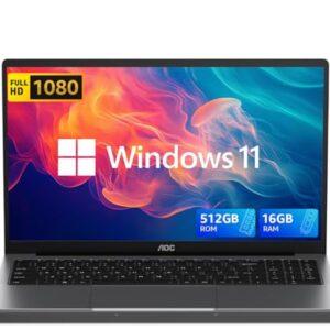 Laptop, laptop, processador de até 3,6 GHz, 16 GB RAM 512 GB NVMe SSD, tela FHD de 15,6 polegadas, laptop doméstico/empresarial/estudante, capa de metal, USB 3.2, HDMI