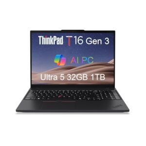 Laptop Lenovo ThinkPad T16 Gen 3 Business (40.6 cm FHD+, Intel 12-Core Ultra 5 125U (>i7-1355U), 32GB DDR5, 1TB SSD), 2 x Thunderbolt 4, impressão digital, retroiluminado, webcam de 5MP, Ethernet, Win