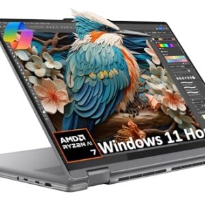 Laptop Lenovo Yoga 7 7i 2 em 1 (tela sensível ao toque FHD de 16 polegadas, AMD Ryzen 7 8840HS (Beat i7-1355U), 16 GB de RAM, SSD de 1 TB), AI PC, teclado retroiluminado, impressão digital, webcam FHD