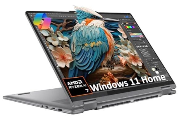 Laptop Lenovo Yoga 7 7i 2 em 1 (tela sensível ao toque FHD de 16 polegadas, AMD Ryzen 7 8840HS (Beat i7-1355U), 16 GB de RAM, SSD de 1 TB), AI PC, teclado retroiluminado, impressão digital, webcam FHD