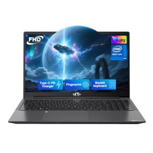 Laptop para estudantes IPS 15,6 FHD Pentium N100 de 4 núcleos (Beat i3-1115G4, até 3,4 GHz), teclado retroiluminado, impressão digital, 2 anos de garantia, WiFi 6, Win 11 H