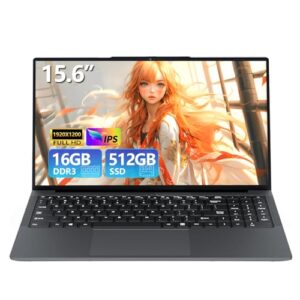 Laptop para jogos de 15,6 polegadas, laptops com Core I3 (até 3,40 GHz), laptop gamer de 16 GB de RAM, 512 GB de ROM, FHD 1920 x 1080, laptops tradicionais Win 11 Pro, computadores com netbook Wi-Fi