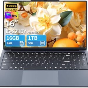Laptop para jogos de 16 polegadas, laptop i5 de até 3,60 GHZ, laptops 1920 x 1200 tela HD, 16 GB de RAM, SSD de 1 TB, WiFi5, webcam, BT5.0, Mini HDMI, RJ45, teclado retroiluminado, laptops