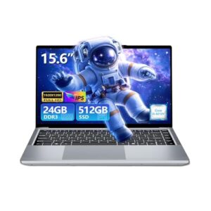 Laptop para jogos, processador i5 para laptop de 15,6 polegadas (até 3,60 GHz), SSD DDR3 de 24 GB de 512 GB, tela Full HD 1920 x 1200, abertura de ângulo de 180, WiFi 5, HDMI, Win 11 Pro, computador