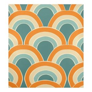 Laranja e azul-petróleo padrão sem costura ímã capa reutilizável geladeira capas magnéticas lava-louças painel frontal decoração de férias 58 x 66 cm