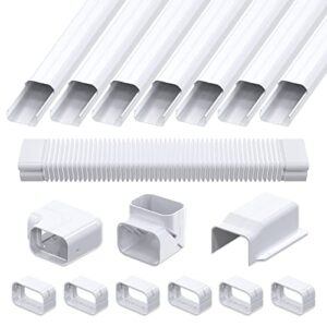 LBG Products Kit de tubulação decorativa de linha de PVC de 10 cm de largura de 6 m para ar condicionado central, bomba de calor, mini divisão sem dutos