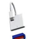 Leitor de cartão SD USB C para Apple para iPhone15 Pro Max Plus para iPad Air MacBook Pro compatível com Samsung Galaxy S23 Tipo-C adaptador de memória para câmera Compact Flash Drive 3.0 Thunderbolt