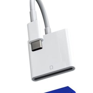 Leitor de cartão SD USB C para Apple para iPhone15 Pro Max Plus para iPad Air MacBook Pro compatível com Samsung Galaxy S23 Tipo-C adaptador de memória para câmera Compact Flash Drive 3.0 Thunderbolt