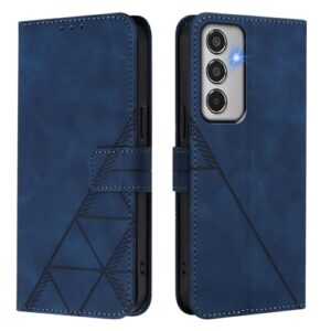 LEMAXELERS Capa carteira para Samsung Galaxy M35 5G, capa de couro PU com [compartimentos para cartão] [suporte] [alça de pulso] [alça de pulso] proteção à prova de choque para Galaxy M35 5G, azul YB2