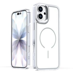 LEMAXELERS Capa para iPhone 16 Plus, [compatível com MagSafe], proteção de nível militar antiamarelamento, à prova de choque, fina, masculina, capa de telefone para iPhone 16 Plus. Branco QW
