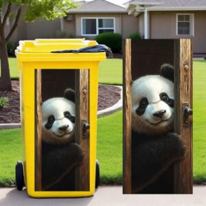 Leniutor 1 adesivo para caixote do lixo com rodas, decalque grande de vinil impermeável de 36,8 cm x 81,8 cm para caixotes de geladeira, parede, ambientes externos, decoração de porta de janela