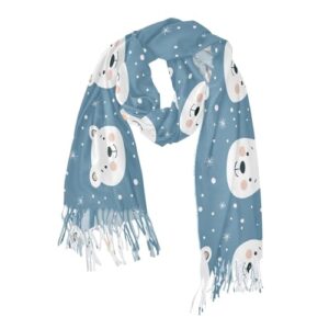 Lenço feminino quente longo xale quente de inverno cachecol grande, Multicolorido-5, Tamanho Único