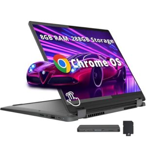 Lenovo IdeaPad Flex 5i 14 polegadas WUXGA Chromebook com tela sensível ao toque 2 em 1, Intel i3-1315U, 8 GB de RAM, 288 GB de armazenamento (128 GB eMMC + estação de ancoragem de 160 GB), gráficos