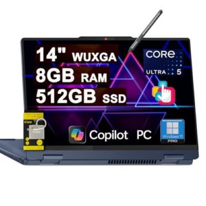 Lenovo IdeaPad Flex 5i 2 em 1 Laptop 14 polegadas WUXGA Touch Intel 12-core Ultra 5 225U (Beats Core 7 150U) 8GB RAM 512GB SSD retroiluminado para criador, designer de negócios, profissional Win11Pro