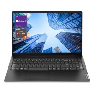 Lenovo Notebook empresarial V-Series V15, tela FHD de 15,6 polegadas, AMD Ryzen 7 7730U, 24 GB de RAM, SSD de 1 TB, teclado numérico, HDMI, RJ45, webcam, Wi-Fi, Windows 11 Pro, preto