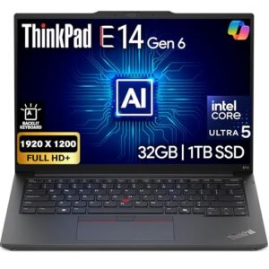 Lenovo ThinkPad E16 Gen 2, FHD + 16 polegadas, tela sensível ao toque, Intel Ultra 5-125U (Beats i7-1355U), 16 GB de RAM, 1 TB NVMe, FPR, teclado retroiluminado, WiFi 6E + BT, RJ-45, Webcam FHD, Win