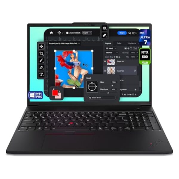 Lenovo ThinkPad P16s Gen 3 Mobile Workstation, Intel Ultra 7-165H, 64 GB DDR5 RAM, SSD PCIe de 4 TB, tela WUXGA de 16 polegadas (1920 x 1200), Nvidia G-Force RTX 500, teclado retroiluminado, W11 Pro