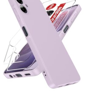 LeYi Capa para Galaxy A06: Capa para Samsung A06 com 2 peças de protetor de tela, forro de microfibra macio e fino antiarranhões, capa protetora para celular à prova de choque para Galaxy A06, roxo