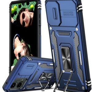 LeYi Capa para Motorola Moto G-5G-2024: Capa para Moto 5G 2024 com capa deslizante para câmera, [grau militar] à prova de choque, suporte magnético para Moto G5G 2024, azul marinho