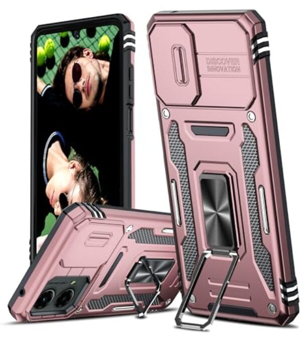 LeYi Capa para Motorola Moto G-5G-2024: Capa para Moto 5G 2024 com capa de câmera deslizante, capa para celular Moto G 5G 2024 [grau militar] à prova de choque, suporte magnético para Moto G 5G