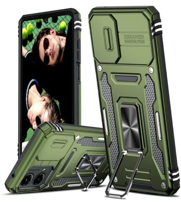 LeYi Capa para Motorola Moto G-5G-2024: Capa para Moto 5G 2024 com capa de câmera deslizante, capa para celular Moto G 5G 2024 [grau militar] à prova de choque, suporte magnético para Moto G5G 2024