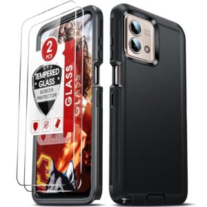 LeYi Compatível com Motorala Moto-G-Stylus-5G-2023-Capa: 【Não serve para Stylus 4G 2023/G 5G 2023】 Protetor de tela de vidro temperado, capa de celular Android à prova de choque Funda para GStylus