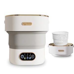 LGLRTD Máquina de lavar portátil, pequena lavadora dobrável de 15 L com 3 modos de limpeza para roupas de bebê, roupas íntimas, itens pequenos, mini lavanderia dobrável para viagem, apartamento, casa