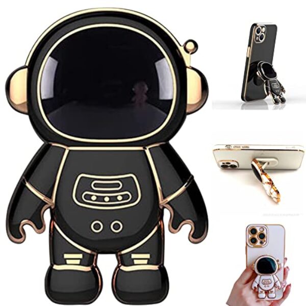 Lindo suporte de celular com design de astronauta dobrável para mesa, anel de telefone criativo compatível com todos os telefones e tablets para meninas e mulheres, suporte retrô ajustável para tablet