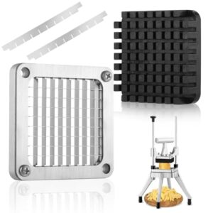 Lâmina de corte de aço inoxidável de 9,5 cm, bloco empurrador para máquina comercial de fatiar vegetais, cortador para batatas, cenouras, cebolas, pepinos e mais