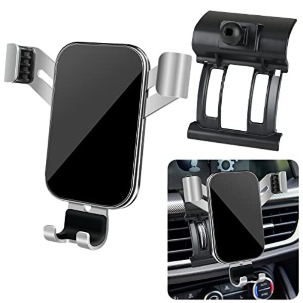 LUNQIN Suporte de telefone de carro para Alfa Romeo Stelvio 2018 2019 2020 2021 2022 2023 2024 2025 acessórios interiores automotivos melhores suportes para celular suporte de navegação de