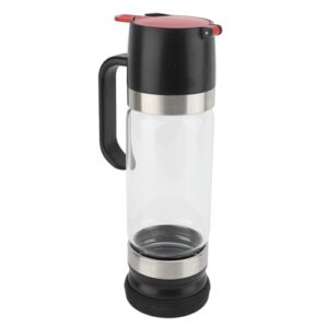 Luocute Dispensador de Xarope de Vidro, Dispensador de Mel, 300ml, Design Sem Gotejamento Com Válvula de Silicone Patenteada para Cozinha, Restaurante, Uso Doméstico (Preta)