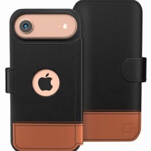 LUPA Legacy Capa carteira para iPhone Air, ultrafina e protetora, à prova de choque, porta-cartão de crédito, compatível com carregamento sem fio, couro vegano premium, capa fólio (6,5 polegadas