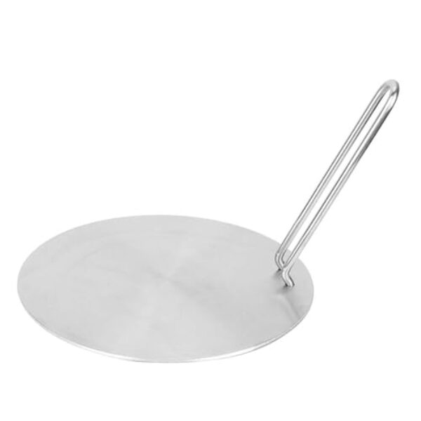 Luqeeg Placa Difusora de Calor por Indução de Aço Inoxidável para Fogão Elétrico a Gás, Difusor de Calor Durável para Panela de Ferro, Prata (22cm)