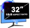 LUSA DESIGN Tela de privacidade de 32 polegadas para monitor de computador, proporção de 16:9, proteção para os olhos, proteção contra brilho de luz azul, blackout preto removível de 81 cm, filtro