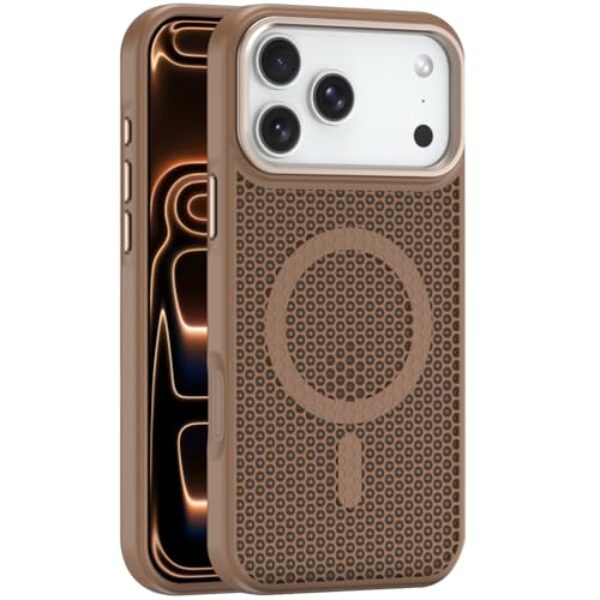 LYJSMGZ Capa magnética para Iphone17 Pro Max/17 Air/17 Pro/17, capa oca para dissipação de calor, à prova de choque, capa de carregamento sem fio, metálica, 17 Air