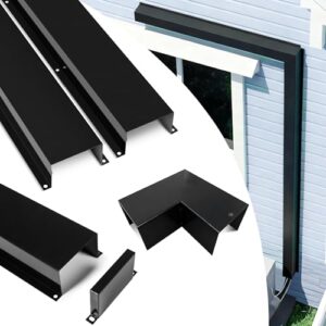 LyPrem Kit de cobertura de linha de metal de 7,6 cm L x 1,5 m C – Capa decorativa de tubo CA para sistemas de mini divisão sem dutos/ar condicionado central/bomba de calor, preto