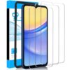 LYWHL Pacote com 3 películas protetoras de tela para Samsung Galaxy A15 5G, película de vidro temperado com acessórios de moldura de fácil instalação, rigidez 9H, antiarranhões, sensível, sem bolhas,
