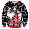 Mainfini Moletom unissex Ugly Christmas adulto engraçado 3D Natal pulôver (P-3GG), Preto - Jesus, GG