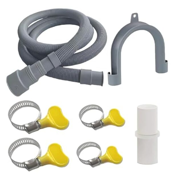 Mangueira de drenagem universal de 3 m, adequada para máquinas de lavar, adequada para LG/GE/Samsung e máquinas de lavar/lava-louças, pia portátil e tubos desumidificadores, mangueira de drenagem