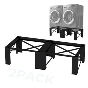 Matalde Conjunto de 2 pedestais de lavadora e secadora de 73,7 cm, pedestal de lavanderia para lavadora e secadora, suporte para máquina de lavar e secar em aço de liga de aço, suporte de lavadora e