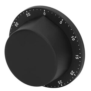 Matybobe Relógio mecânico de cozinha de aço inoxidável com sucção magnética para leitura de escritório (preto)