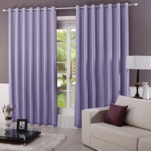 M&C Cortinas Beatriz Blackout com Voil, Cortina para Quarto e Sala, 2,30m x 2,80m, Lilás, Poliéster e PVC, 100% Blackout, 2 Painéis com Ilhós