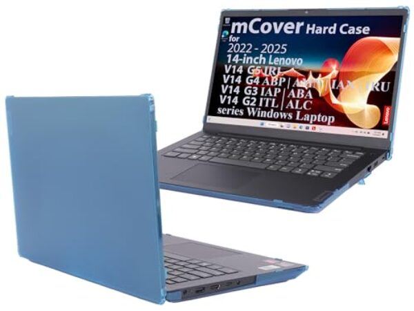 mCover A capa é compatível apenas com Notebook Windows Lenovo V14 G2/G3/G4/G5 de 14 polegadas 2021-2025 (com dobradiça de 180°, não serve para nenhum outro modelo Lenovo) - Aqua