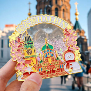 Ímã de geladeira Halbin Cultural Criativo Adesivos de geladeira Gelo Neve Grande Mundo Pintura de Metal Estilo chinês Ad