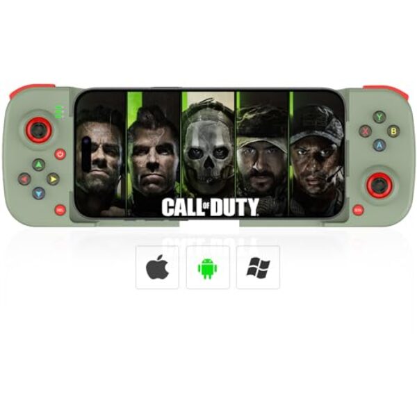 Megadream Mobile Game Controller Gamepad for iPhone iOS Android PC: Works with iPhone 16/15/14/13/12/11, iPad, Samsung Galaxy, TCL, Tablet, Call of Duty, Minecraft - Directly Play (Green)