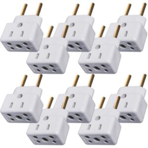 Mega Kit 10 Adaptadores Universal 10A/20A Reforçado | Plug 3 Pinos para 2 Pinos | Solução Completa para Casa, Escritório e Revenda
